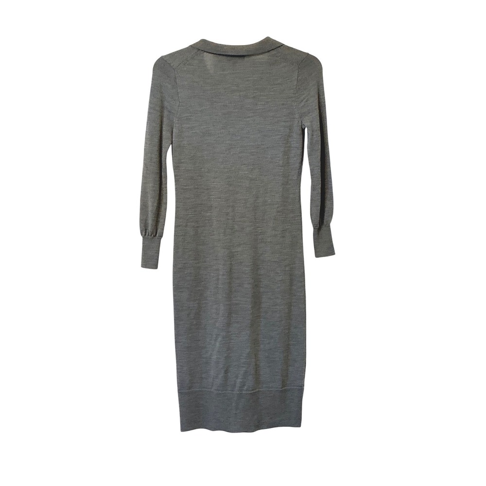 J Crew Gray Merino Wool Collared Long Sleeve Sweater Dress Midi Size XS - Picture 13 of 16